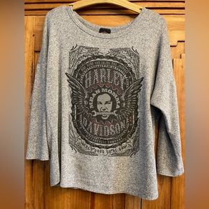 Harley Davidson studded bedazzled soft shirt open back
